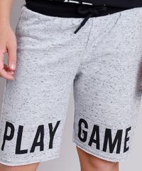 Bermuda-Infantil--Play-Game--em-Moletom-com-Bolso-Cinza-Mescla-Claro-9837875-Cinza_Mescla_Claro_4