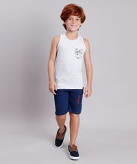 Regata-Infantil-com-Bolso-Estampado-de-Folhagens--Cinza-Mescla-Claro-9758984-Cinza_Mescla_Claro_3