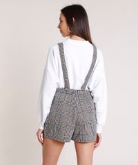 Salopete-Short-Saia-Feminina-Estampada-Xadrez-com-Botoes-e-Sobreposicao-Alca-Media-Bege-9895508-Bege_2