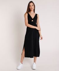Vestido-Feminino-Midi-em-Suede-com-Abertura-e-Fenda-Decote-V-Alca-Media-Preto-9880599-Preto_1