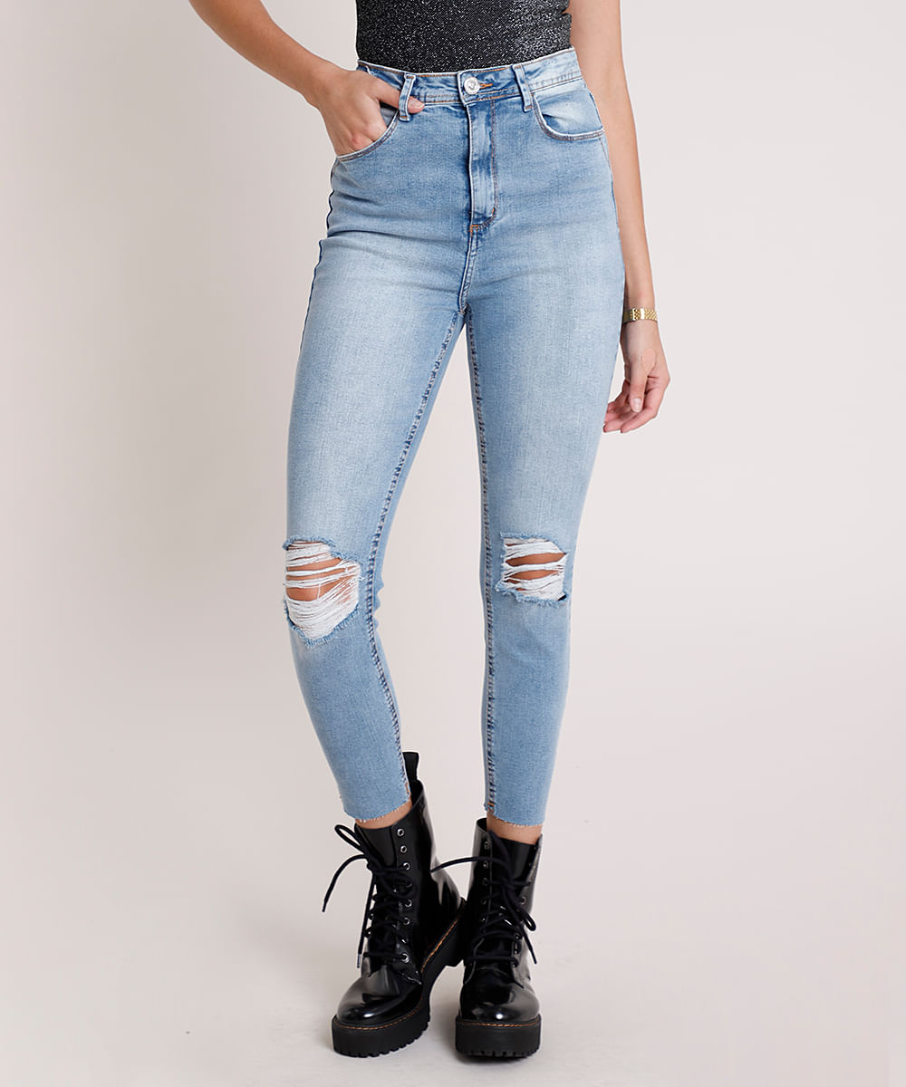 calça jeans cintura super alta feminina
