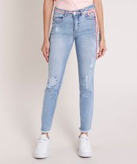 Calca-Jeans-Feminina-Skinny-Cintura-Media-Destroyed-com-Cadarco-Neon-Azul-Medio-9884327-Azul_Medio_1