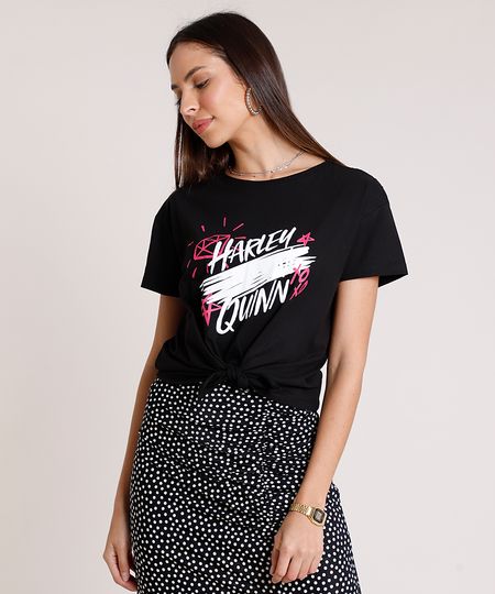 Blusa-Feminina-Arlequina-com-no-Manga-Curta-Decote-Redondo--Preta-9878853-Preto_1