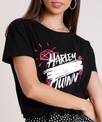 Blusa-Feminina-Arlequina-com-no-Manga-Curta-Decote-Redondo--Preta-9878853-Preto_4