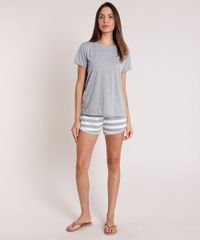 Pijama-Feminino--Too-tired-pyjama--Manga-Curta-Cinza-Mescla-Claro-9865623-Cinza_Mescla_Claro_1