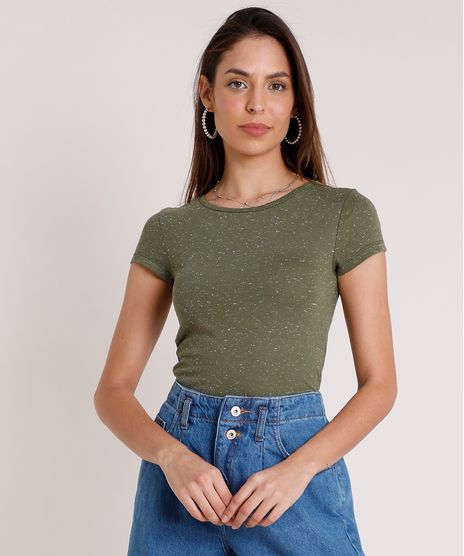 Blusa-Feminina-Basica-Botone-Manga-Curta-Decote-Redondo-Verde-Militar-9278286-Verde_Militar_1