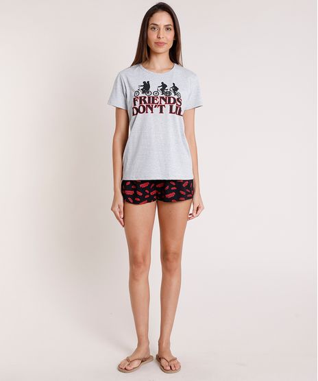 Pijama-Feminino-Stranger-Things-Manga-Curta-Cinza-9638678-Cinza_1