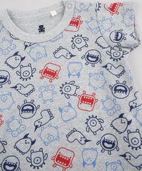 Macaquinho-Infantil-Estampado-de-Monstrinhos-Manga-Curta-Cinza-Escuro-9858175-Cinza_Escuro_4