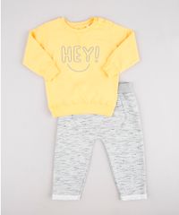 Conjunto-Infantil--Hey---de-Blusao-em-Moletom-Amarelo---Calca-em-Moletom-Cinza-Mescla-9858168-Cinza_Mescla_1