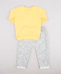 Conjunto-Infantil--Hey---de-Blusao-em-Moletom-Amarelo---Calca-em-Moletom-Cinza-Mescla-9858168-Cinza_Mescla_2