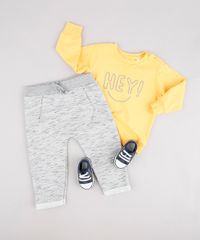 Conjunto-Infantil--Hey---de-Blusao-em-Moletom-Amarelo---Calca-em-Moletom-Cinza-Mescla-9858168-Cinza_Mescla_3