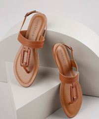 Rasteirinha-Feminina-Oneself-Bico-Redondo-com-Fivela-Caramelo-9822456-Caramelo_1