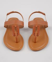 Rasteirinha-Feminina-Oneself-Bico-Redondo-com-Fivela-Caramelo-9822456-Caramelo_4