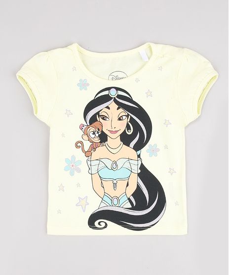 Blusa-Infantil-Jasmine-Aladdin-com-Glitter-Manga-Curta-Amarela-9860367-Amarelo_1