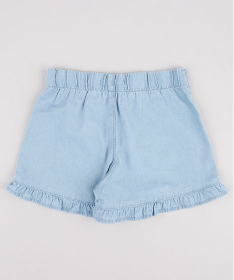 short jeans com babado