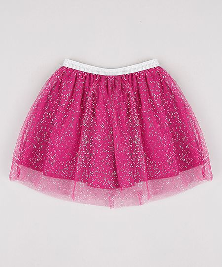 saia de tule infantil rosa