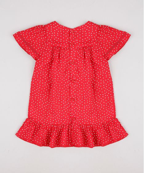 vestido poá vermelho infantil