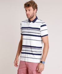 Polo-Masculina-Comfort-Fit-em-Piquet-Listrada-Manga-Curta-Branco-9864555-Branco_1