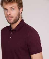 Polo-Masculina-Comfort-Fit-Estampada-de-Penas-Manga-Curta-Vinho-9869039-Vinho_4