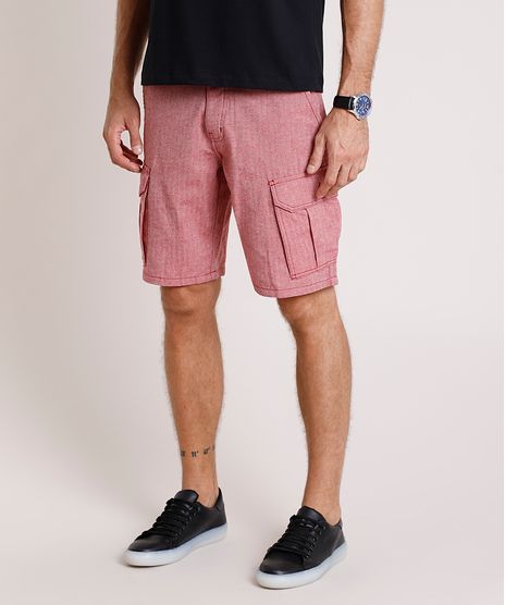 Bermuda-Masculina-Cargo-Estampada-Zigue-Zague-com-Cordao-Vermelha-9866410-Vermelho_1
