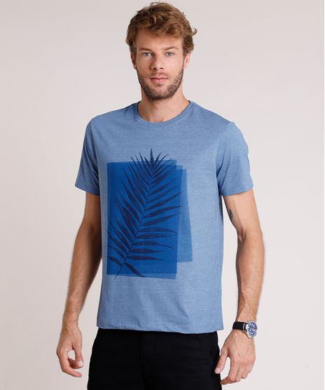 Camiseta-Masculina-Comfort-Folhagem-Manga-Curta-Gola-Careca-Azul-9832842-Azul_1
