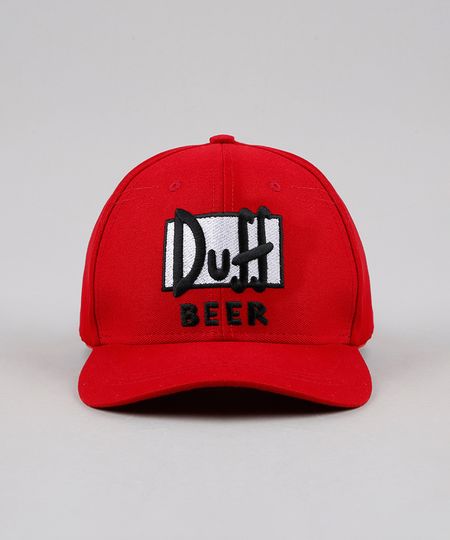 Bone-Masculino-Aba-Curva-Duff-Beer-Os-Simpsons-Vermelho-9567444-Vermelho_1