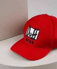 Bone-Masculino-Aba-Curva-Duff-Beer-Os-Simpsons-Vermelho-9567444-Vermelho_2