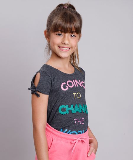 Blusa-Infantil-Open-Shoulder--Change-the-World--Manga-Curta-Cinza-Mescla-Escuro-9845992-Cinza_Mescla_Escuro_1