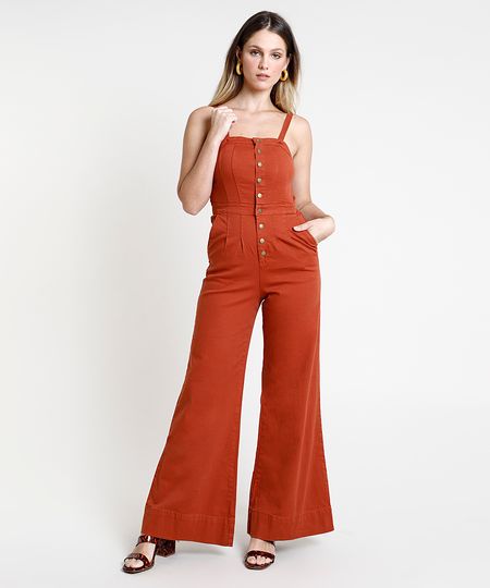 Macacao-de-Sarja-Feminino-Flare-com-Bolsos-Alca-Fina-Cobre-9889643-Cobre_1