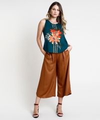 Regata-Feminina-Ampla-Flores-Decote-Redondo-Verde-Escuro-9807318-Verde_Escuro_3
