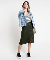 Saia-Feminina-Midi-com-Botoes-e-Cinto-Verde-Militar-9887388-Verde_Militar_3