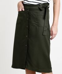 Saia-Feminina-Midi-com-Botoes-e-Cinto-Verde-Militar-9887388-Verde_Militar_4