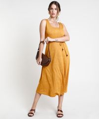Vestido-Feminino-Midi-com-e-Cordao-Alca-Media--Mostarda-9874610-Mostarda_3