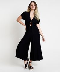 Macacao-Feminino-Pantacourt-Texturizado-com-No-Manga-Curta-Preto-9871065-Preto_1