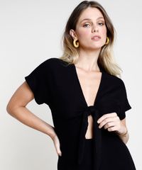 Macacao-Feminino-Pantacourt-Texturizado-com-No-Manga-Curta-Preto-9871065-Preto_4