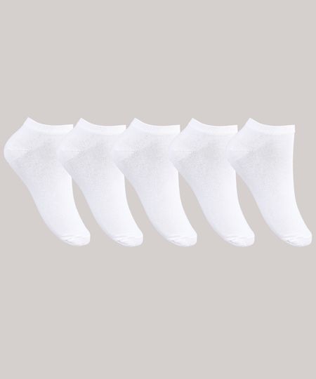 Kit de 5 Meias Infantis Soquetes Branco - 30-33 Menor preço em Kit de 5 Meias Infantis Soquetes Branco - 30-33