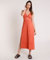 Vestido-Feminino-Midi-em-Suede-com-Abertura-e-Fenda-Decote-V-Alca-Media-Cobre-9880599-Cobre_1