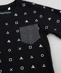 Camiseta-Infantil-Playstation-com-Bolso-Manga-Curta-Preto-9866199-Preto_3