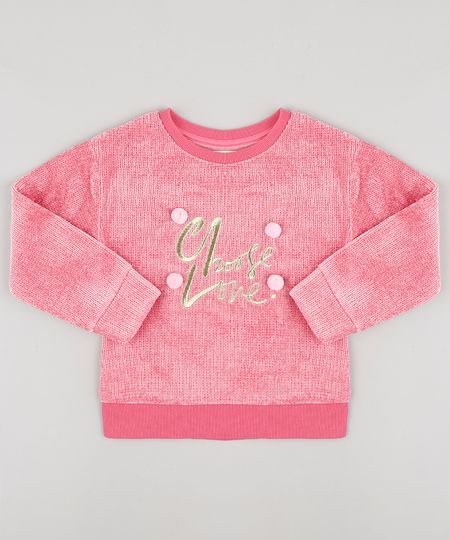 Sueter-Infantil-em-Trico-Chenille-com-Bordado-e-Pompom-Rosa-Escuro-9806579-Rosa_Escuro_1 Sueter-Infantil-em-Trico-Chenille-com-Bordado-e-Pompom-Rosa-Escuro-9806579-Rosa_Escuro_1