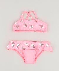 Biquini-Infantil-Estampado-de-Unicornio-Metalizado-com-Babado-Protecao-UV50--Rosa-Neon-9804920-Rosa_Neon_1
