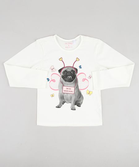 Blusa-Feminina-Cachorro-com-Brilho-Manga-Curta-Off-White-9914217-Off_White_1