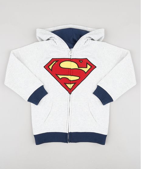 Blusao-Infantil-Super-Homem-em-Moletom-com-Capuz--Cinza-Mescla-Claro-9794020-Cinza_Mescla_Claro_1