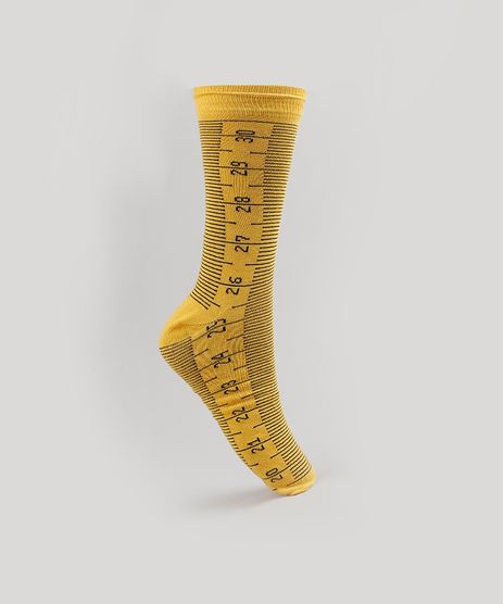 Meia-Masculina-Divertida-Regua-Cano-Alto-Mostarda-9787891-Mostarda_1