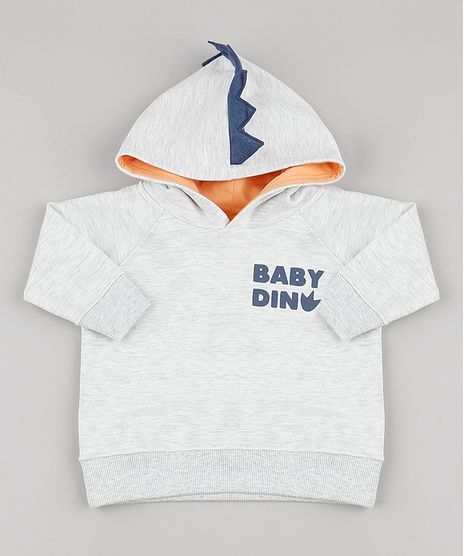 Blusao-Infantil-em-Moletom--Baby-Dino--com-Capuz-Cinza-Mescla-Claro-9873090-Cinza_Mescla_Claro_1