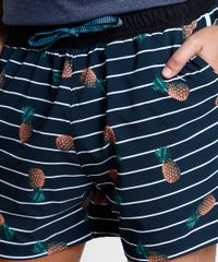 Short-Masculino-Estampado-de-Abacaxi-Listrado-com-Bolso-Preto-9863753-Preto_2