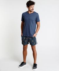 Short-Masculino-Estampado-de-Abacaxi-Listrado-com-Bolso-Preto-9863753-Preto_3