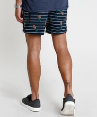 Short-Masculino-Estampado-de-Abacaxi-Listrado-com-Bolso-Preto-9863753-Preto_4