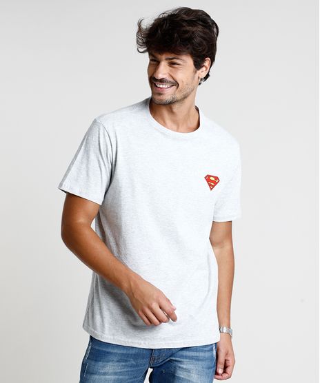 Camiseta-Masculina-Super-Homem-Manga-Curta-Gola-Careca-Cinza-Mescla-Claro-9847678-Cinza_Mescla_Claro_1