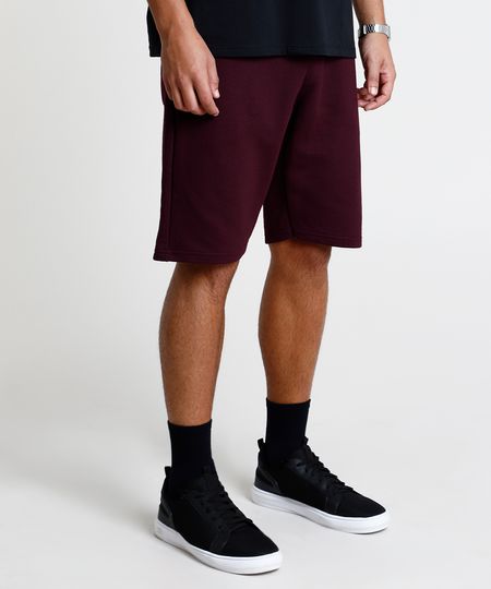 Bermuda-Masculina-Relaxed-Basica-em-Moletom-Vinho-9868738-Vinho_1