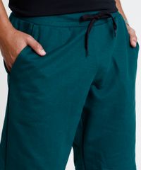 Bermuda-Masculina-Relaxed-Basica-em-Moletom-Verde-Escuro-9868739-Verde_Escuro_2